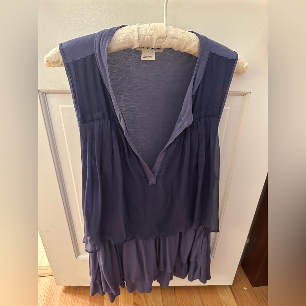 Clu + Willoughby by Anthro Purple Layered Women's Top